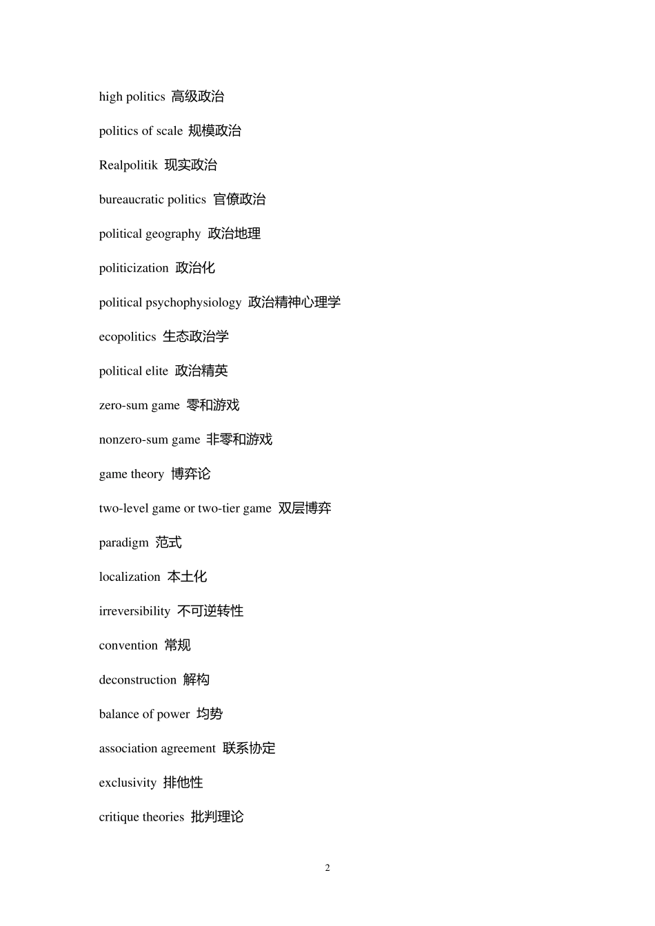 国际关系外交专业英语词汇_第2页