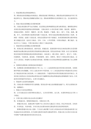 国际商法简答题