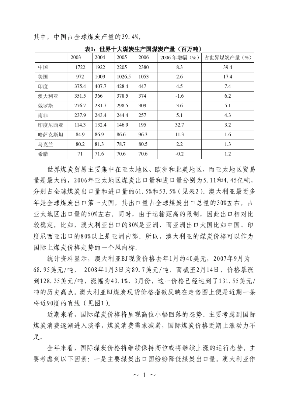 国际国内煤炭价格走势分析国际国内煤炭价格走势分析_第2页