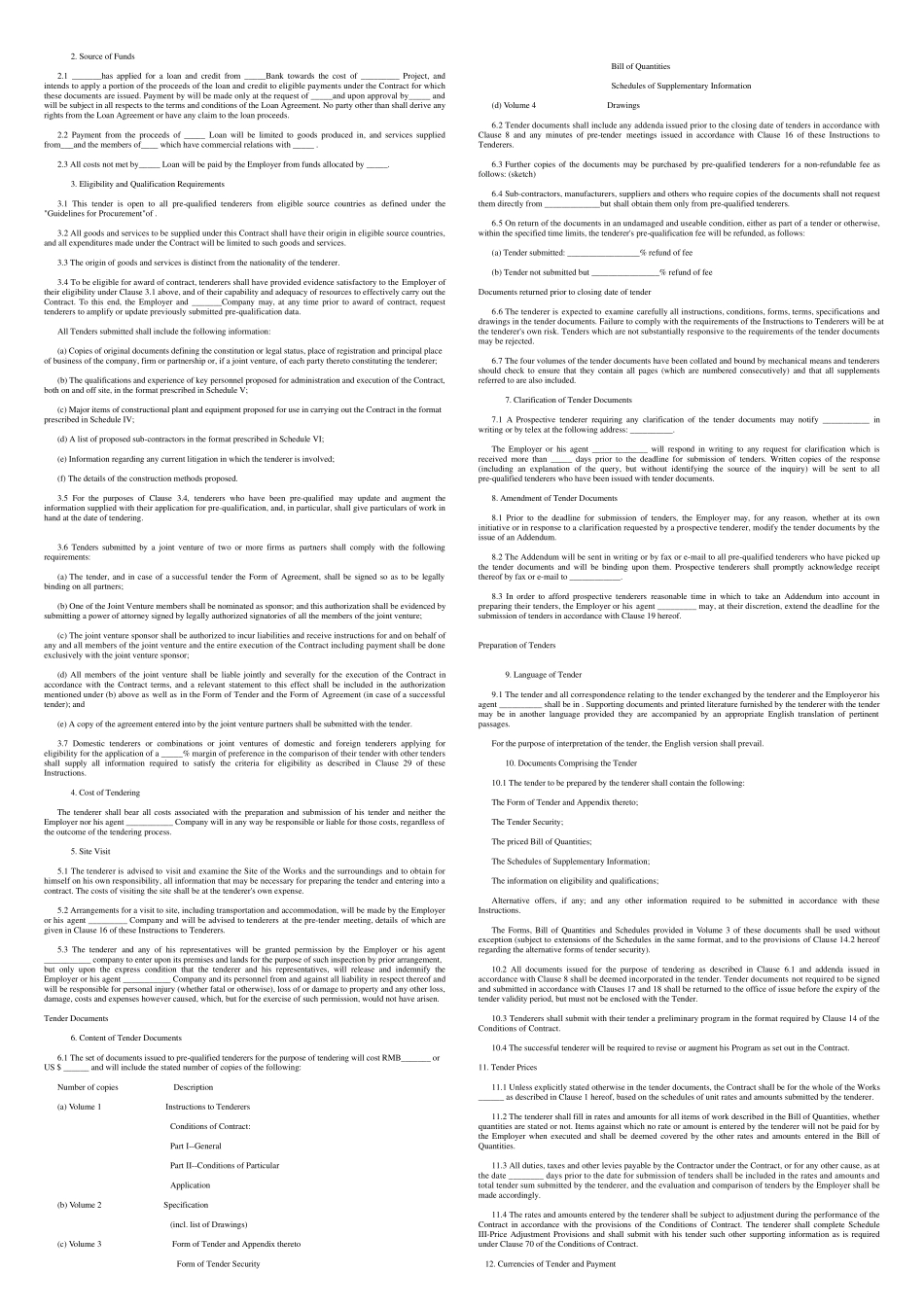 国际工程招标书及承包合同中英文样本_第3页