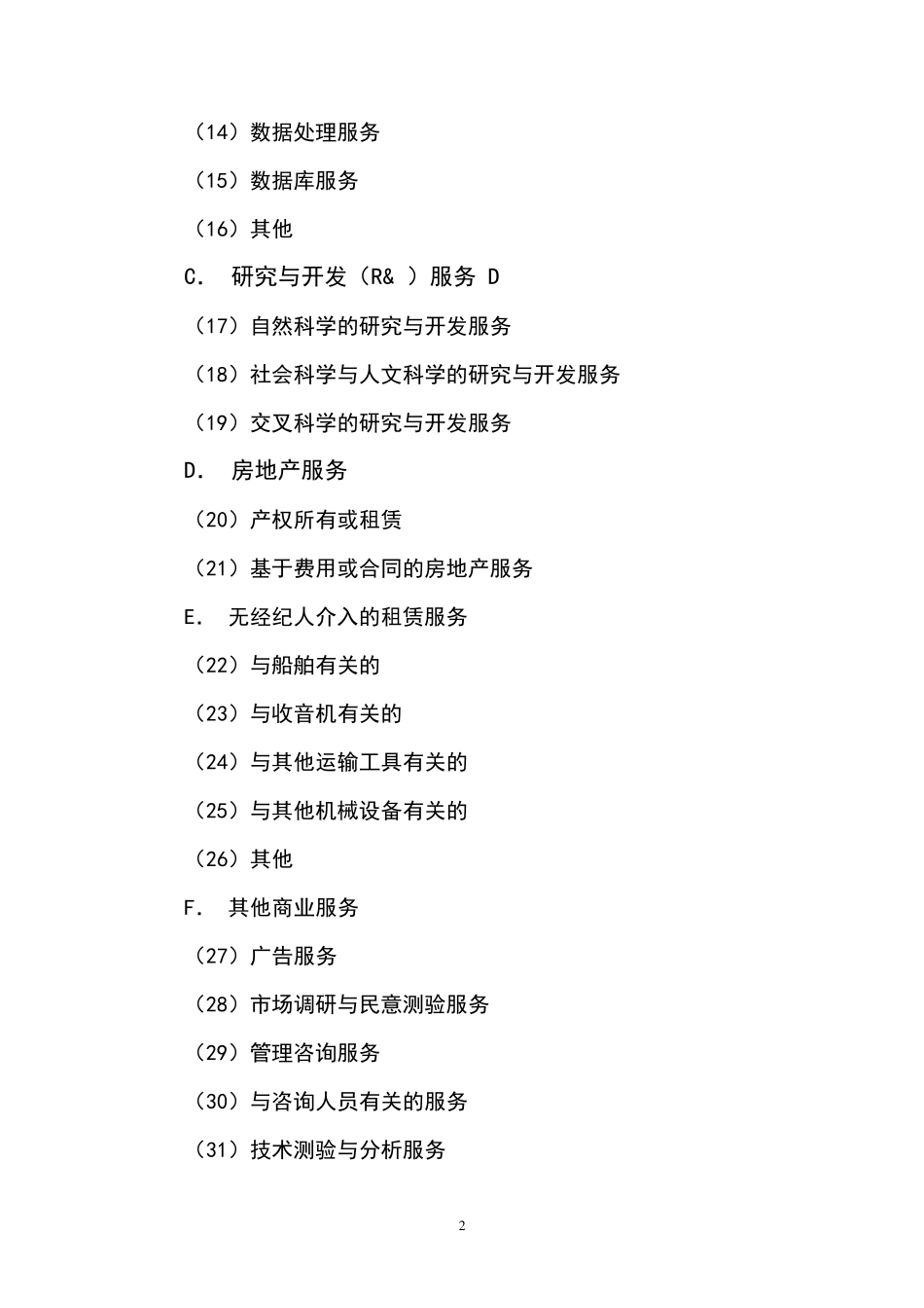 国际服务贸易分类表_第2页