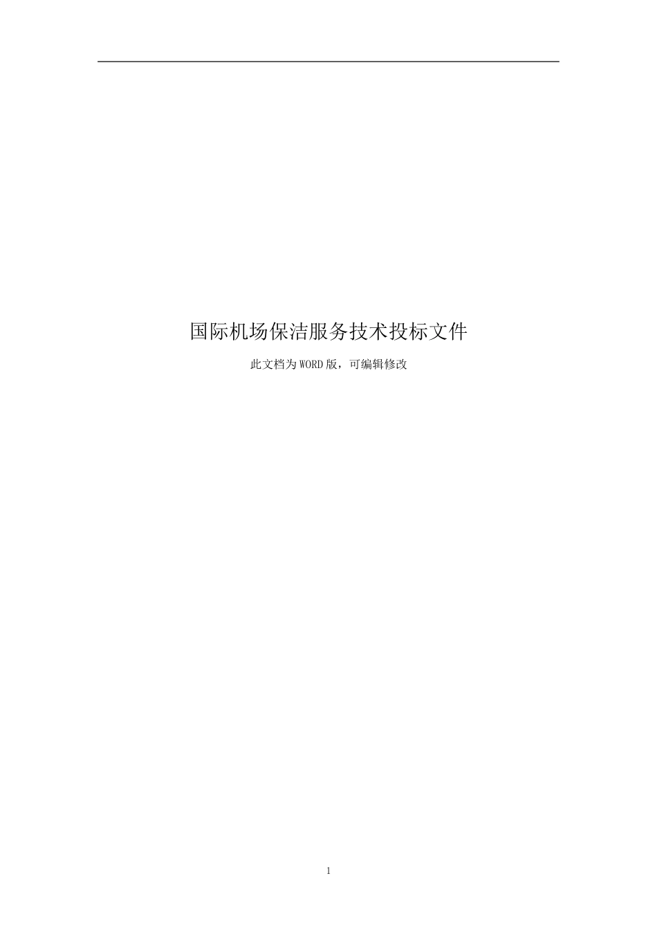 国际机场保洁服务技术投标文件_第1页