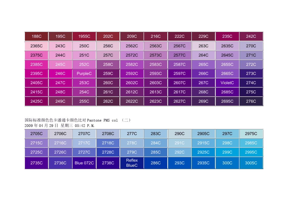 国际标准颜色色卡潘通卡颜色比对Pantone_PMS_col_第3页