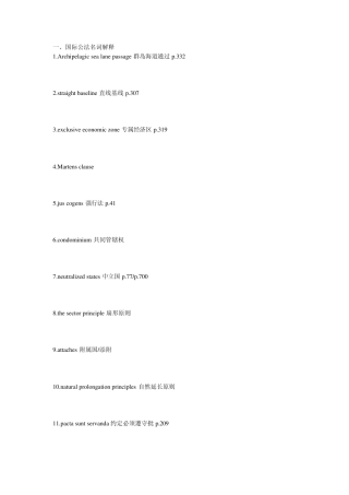 国际法术语名词解释