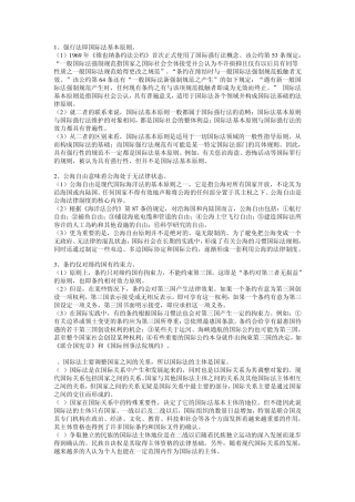 国际法重点内容