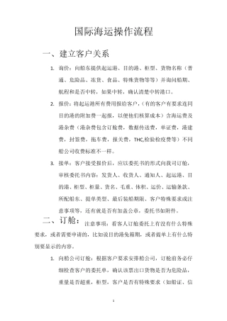 国际海运流程