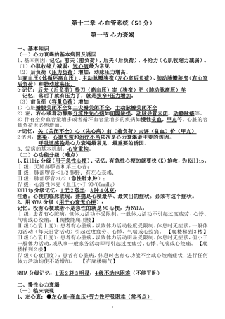 简单易记的执业医师考试资料：循环系统笔记(用心记住考点_必定能过!)