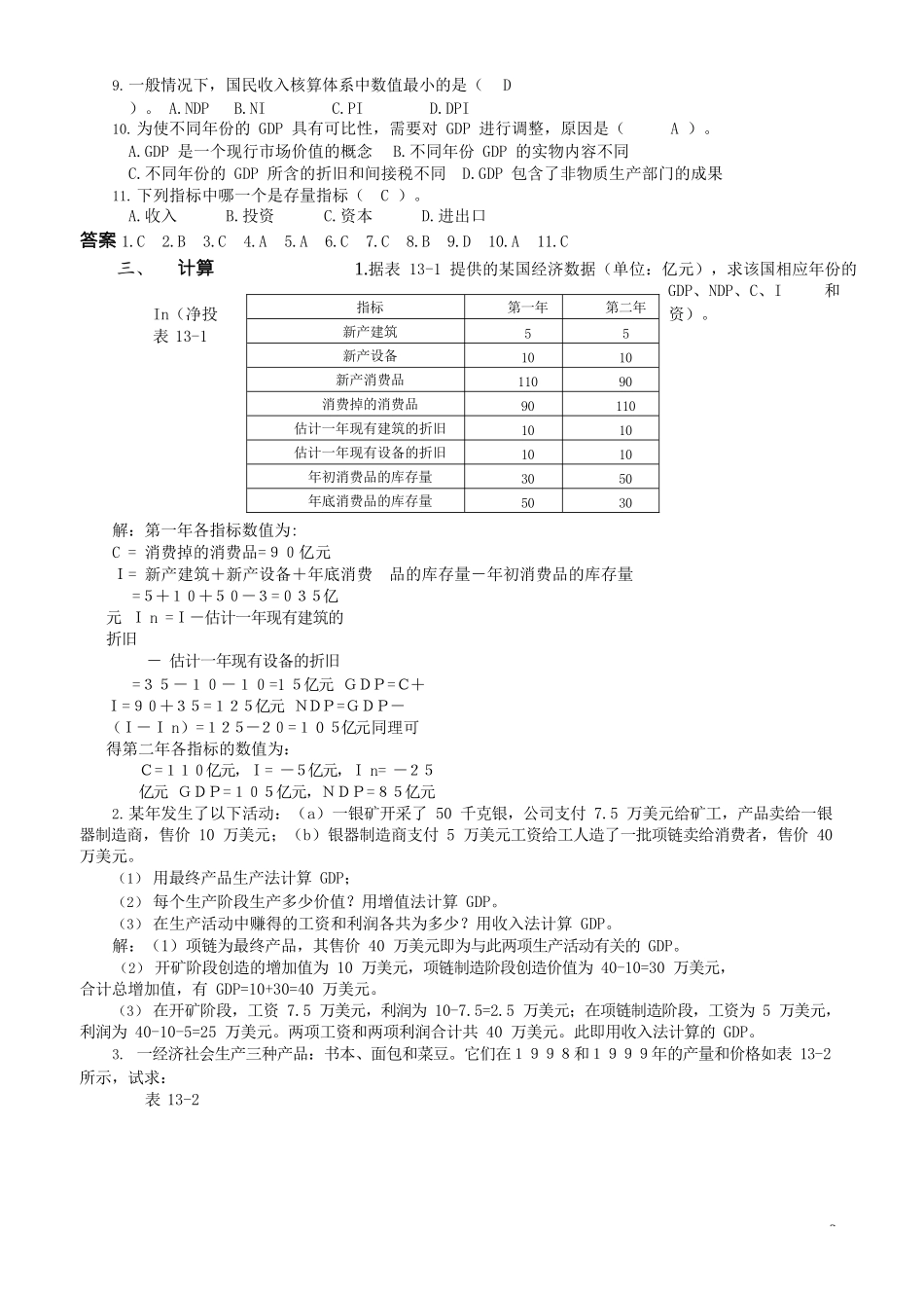 宏观经济学重点要点和试题集_第3页