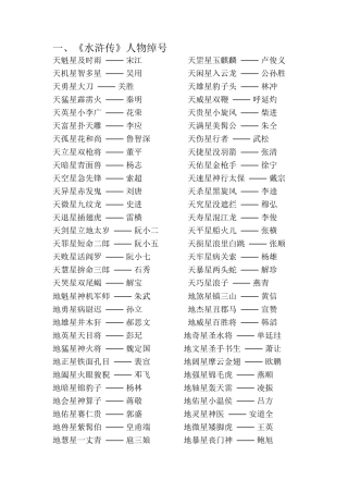 水浒传的人物绰号和有关的歇后语