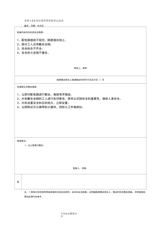 项目经理带班记录文本