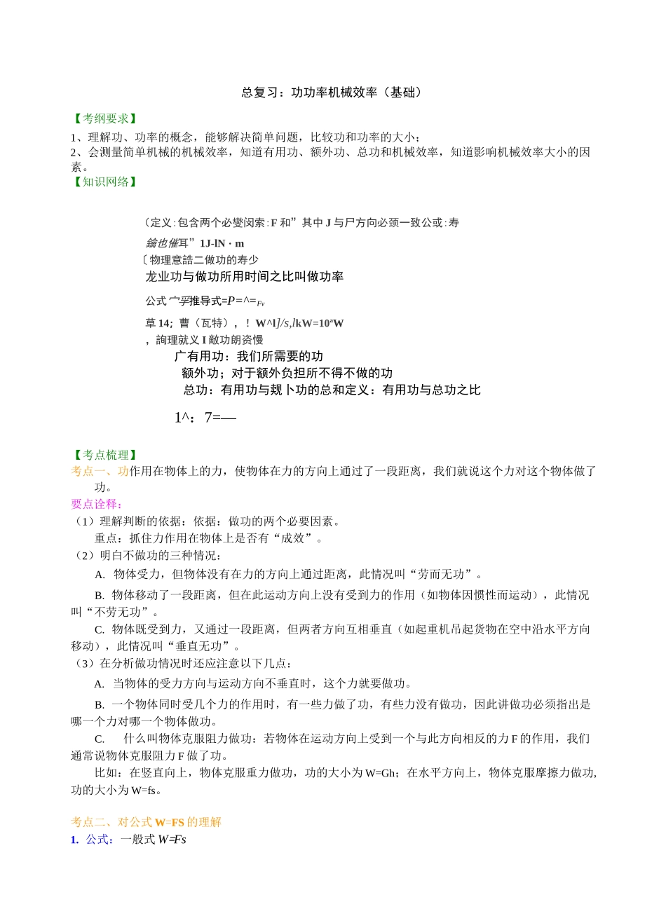 功 功率 机械效率(基础)知识讲解_第1页