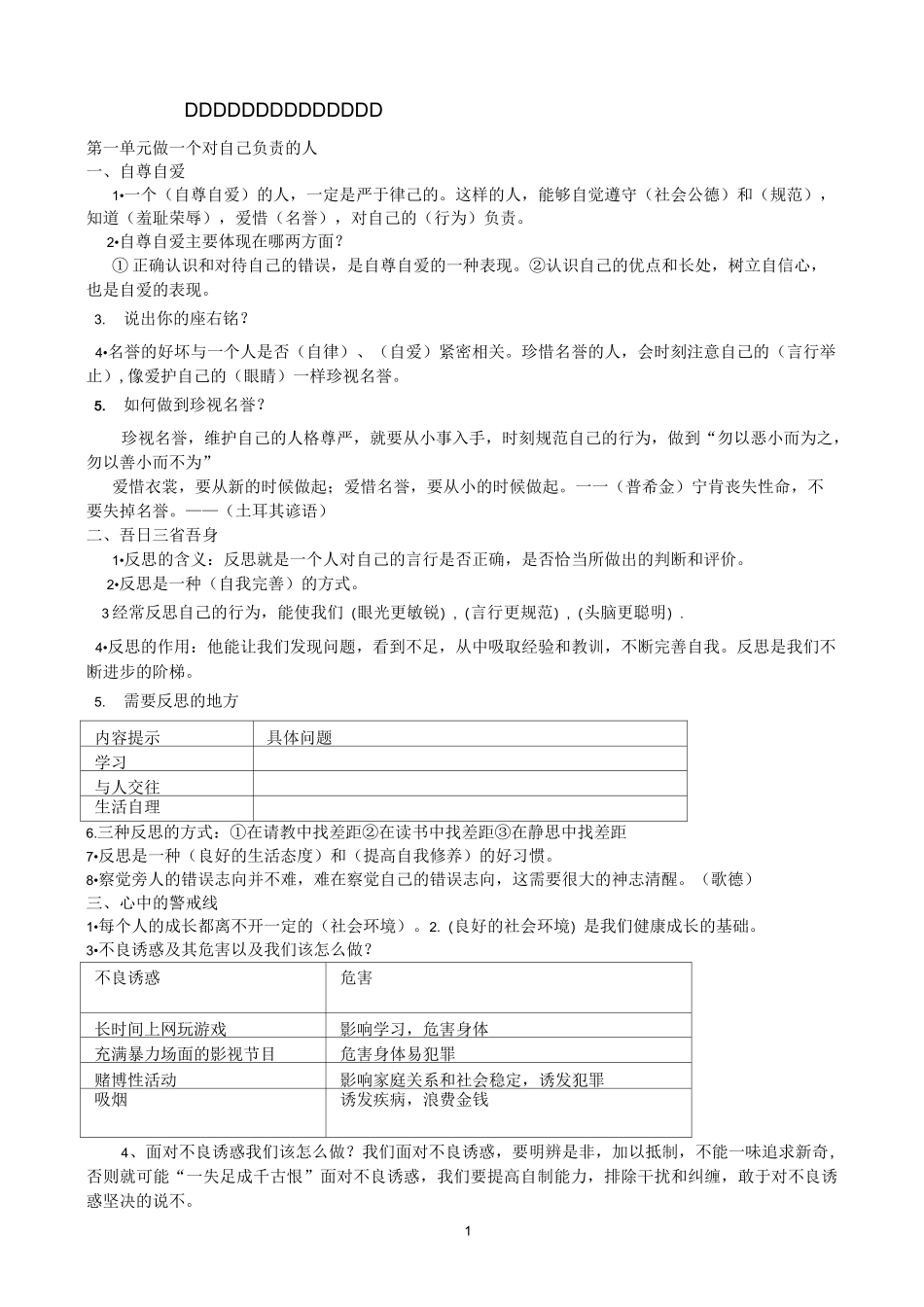 泰山版五年级品社下品社知识点_第1页