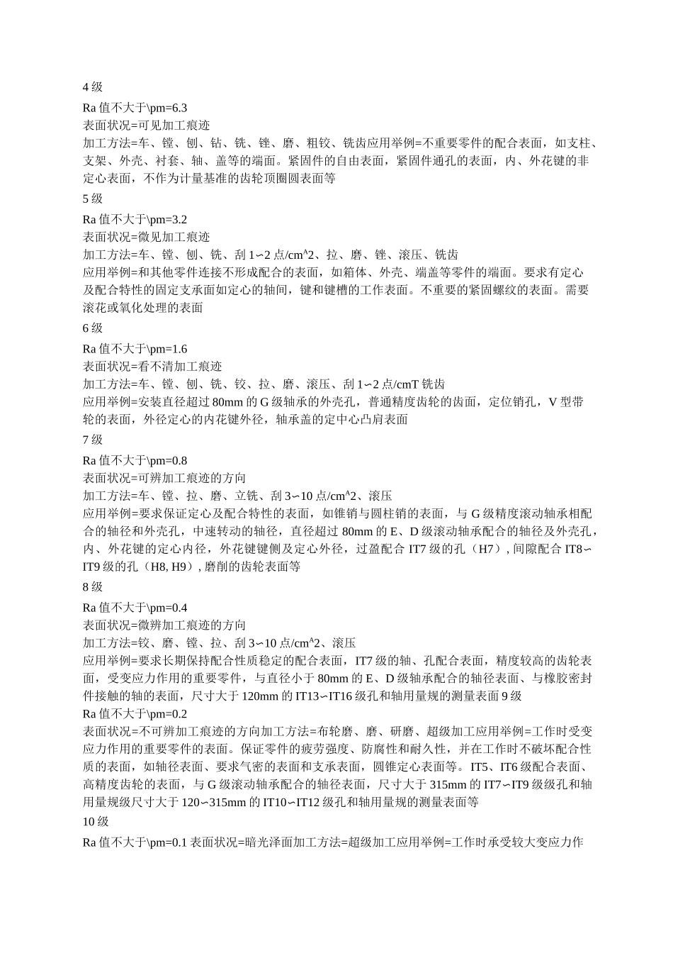 表面粗糙度等级对照表_第3页