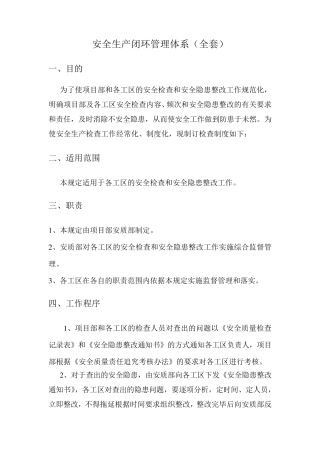 安全生产闭环管理体系(全套)