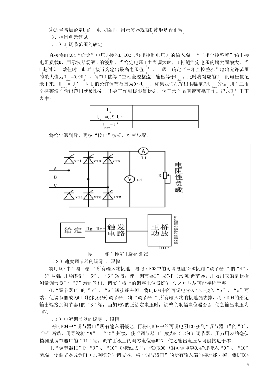 实验一、双闭环不可逆直流调速系统_第3页