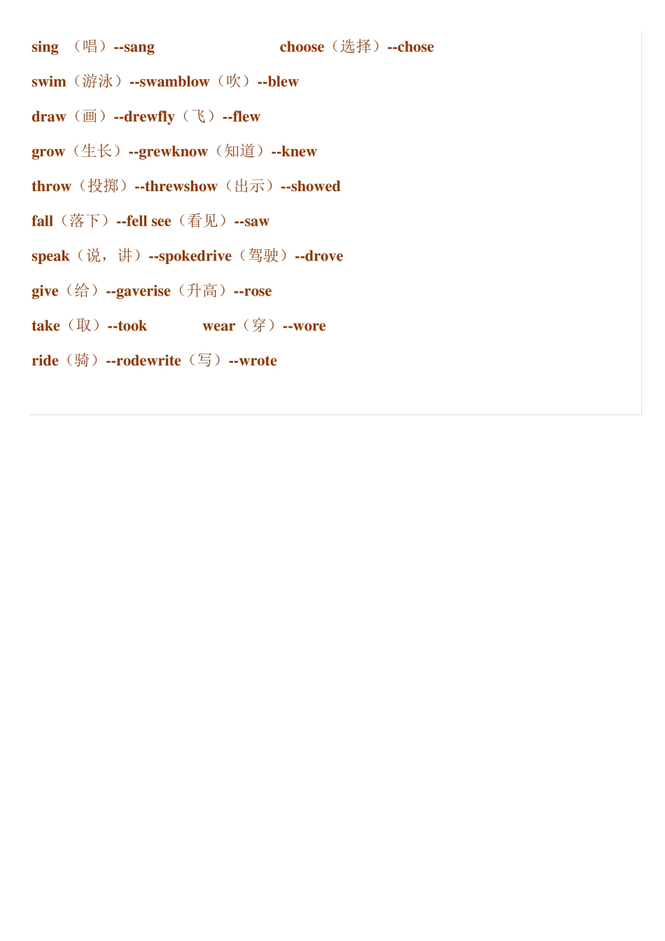 小学生常用动词过去式表(全面完整版)_第3页