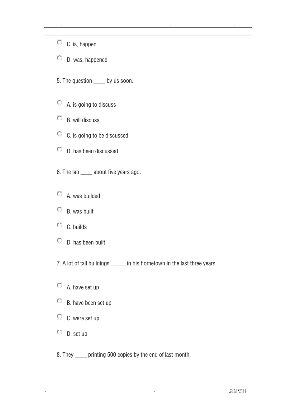 小学被动语态练习_第2页