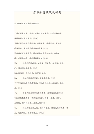 岩石分类及硬度级别