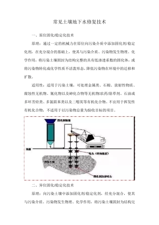 常见土壤地下水修复技术