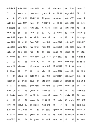 开音节闭音节单词