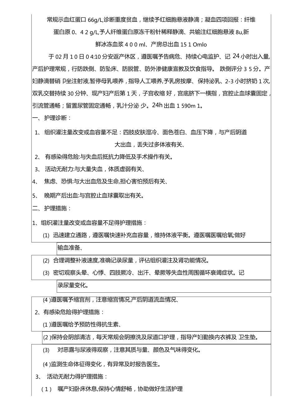 护理查房产后出血_第2页