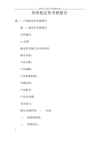 持续稳定性考察报告doc