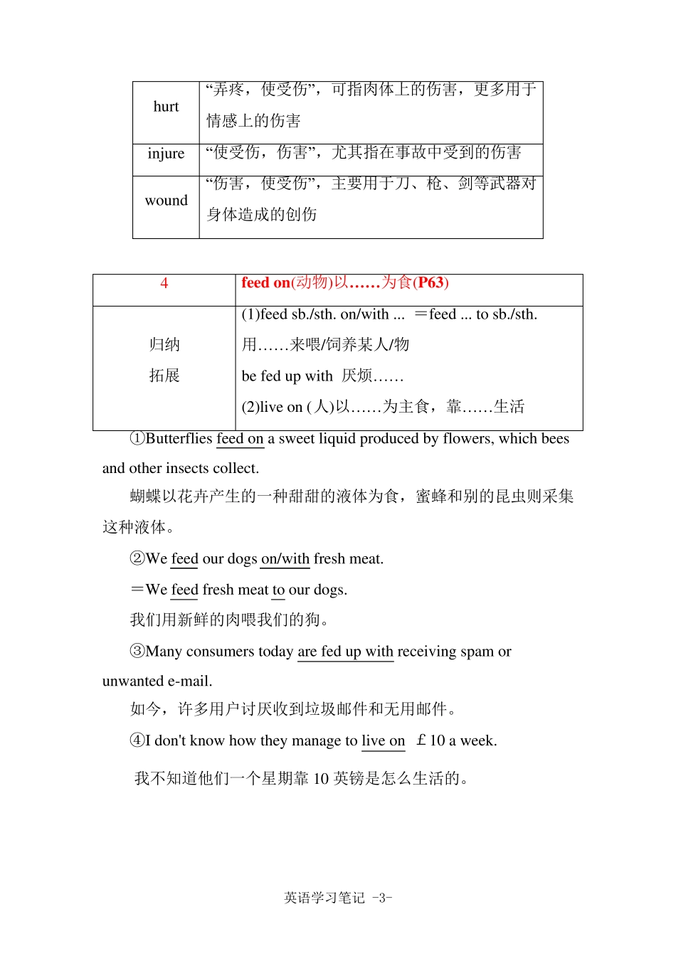 新外研版高中英语必修第一册Unit 6 At one with nature单元考点归纳(学用考)_第3页