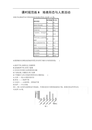 新教材2022高考地理：8 地表形态与人类活动
