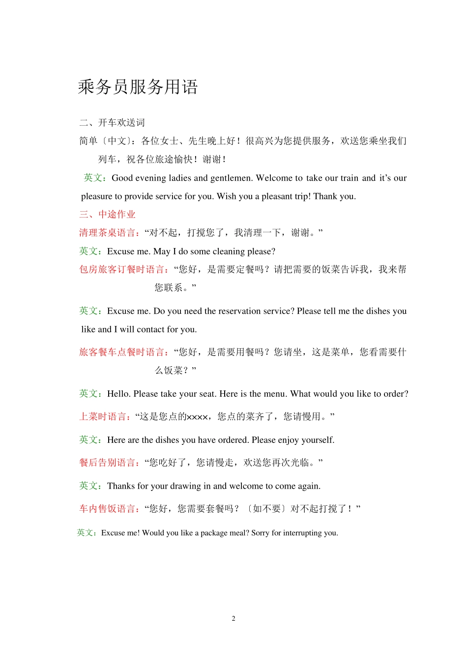 旅客列车乘务员实用英语_第2页