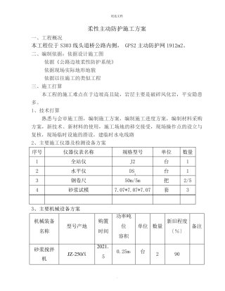 柔性主动防护网专项施工方案