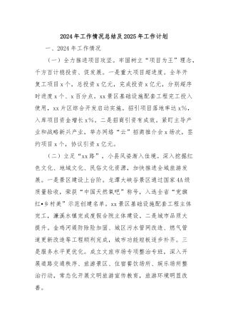 2024年工作情况总结及2025年工作计划