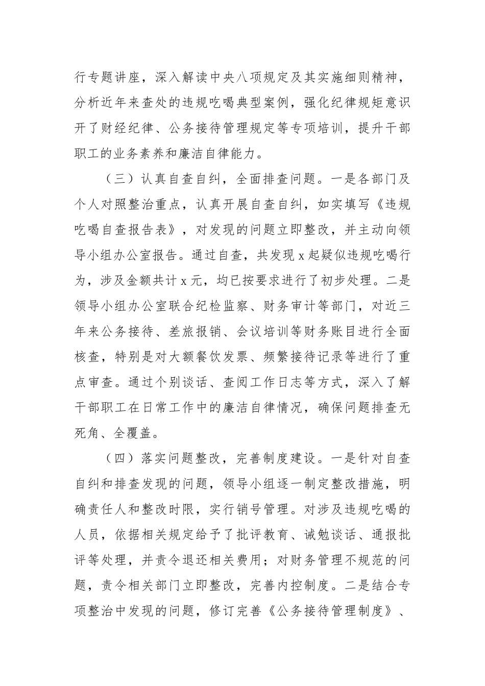 xx局违规吃喝专项整治工作总结_第2页