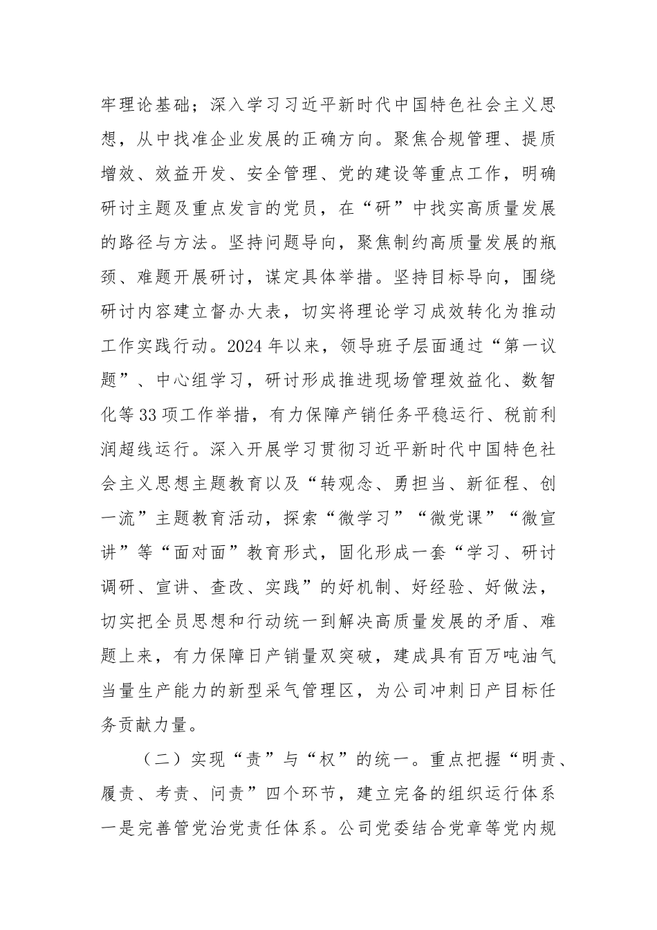 国有能源企业落实全面从严治党主体责任情况报告_第2页