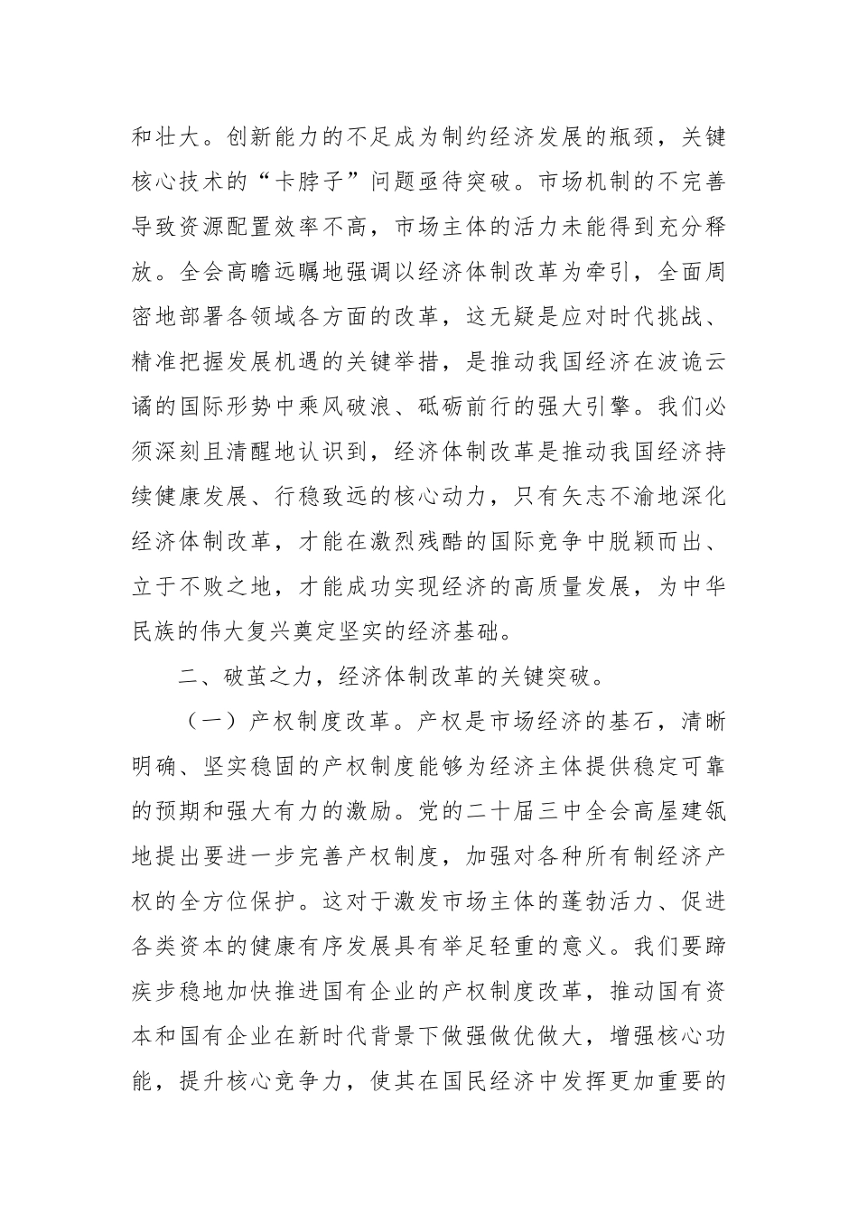 乘改革之浪，启经济新航——党的二十届三中全会精神经济体制改革心得体会_第2页