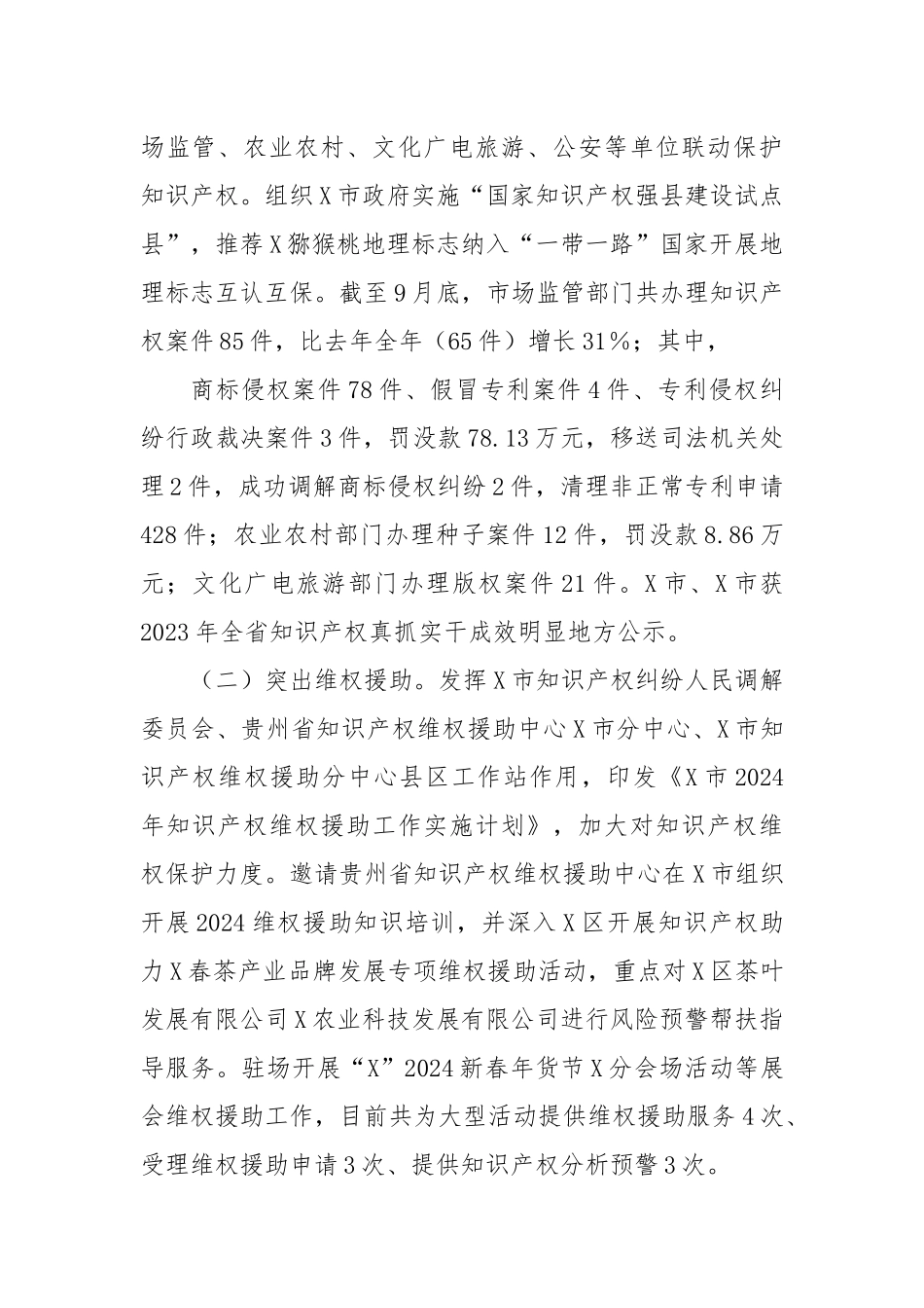 X市2024年知识产权保护工作情况通报_第2页
