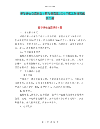 督导评估自查报告4篇与督查室2024年度工作情况报告汇编