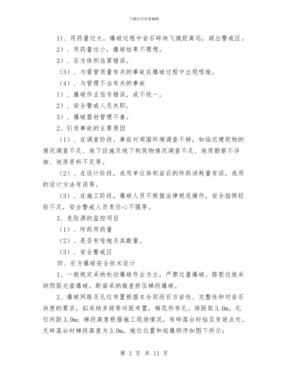 石方爆破专项安全方案与石方爆破工程监理方案汇编_第2页