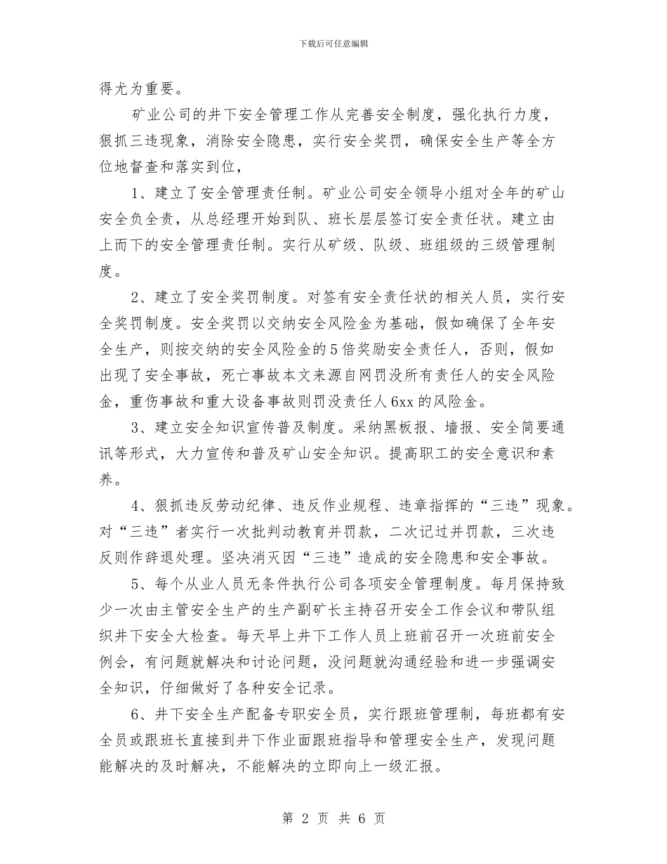 矿业公司年度工作总结与矿业公司新员工试用期转正工作总结汇编_第2页