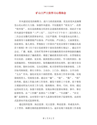 矿山三严三实学习心得体会