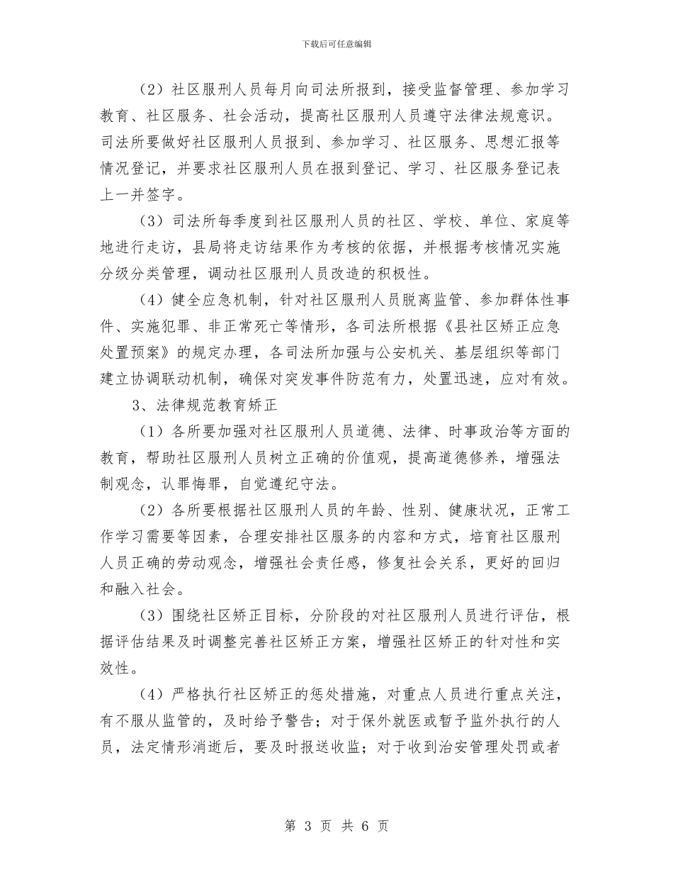 社区矫正规范化建设工作意见与社区确保文明创建迎检工作个人总结汇编_第3页