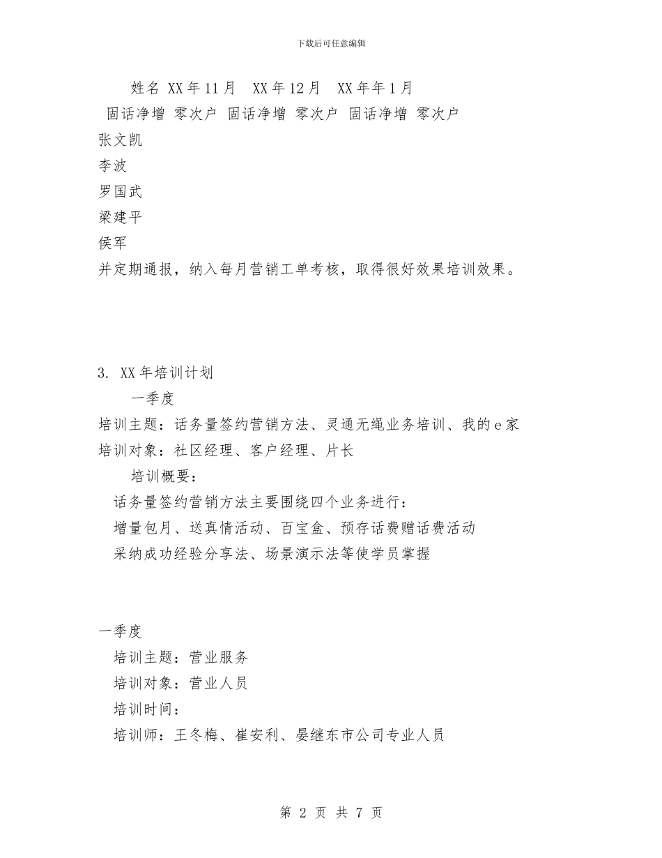 社区经理营销培训总结与社区统计员个人工作总结汇编_第2页