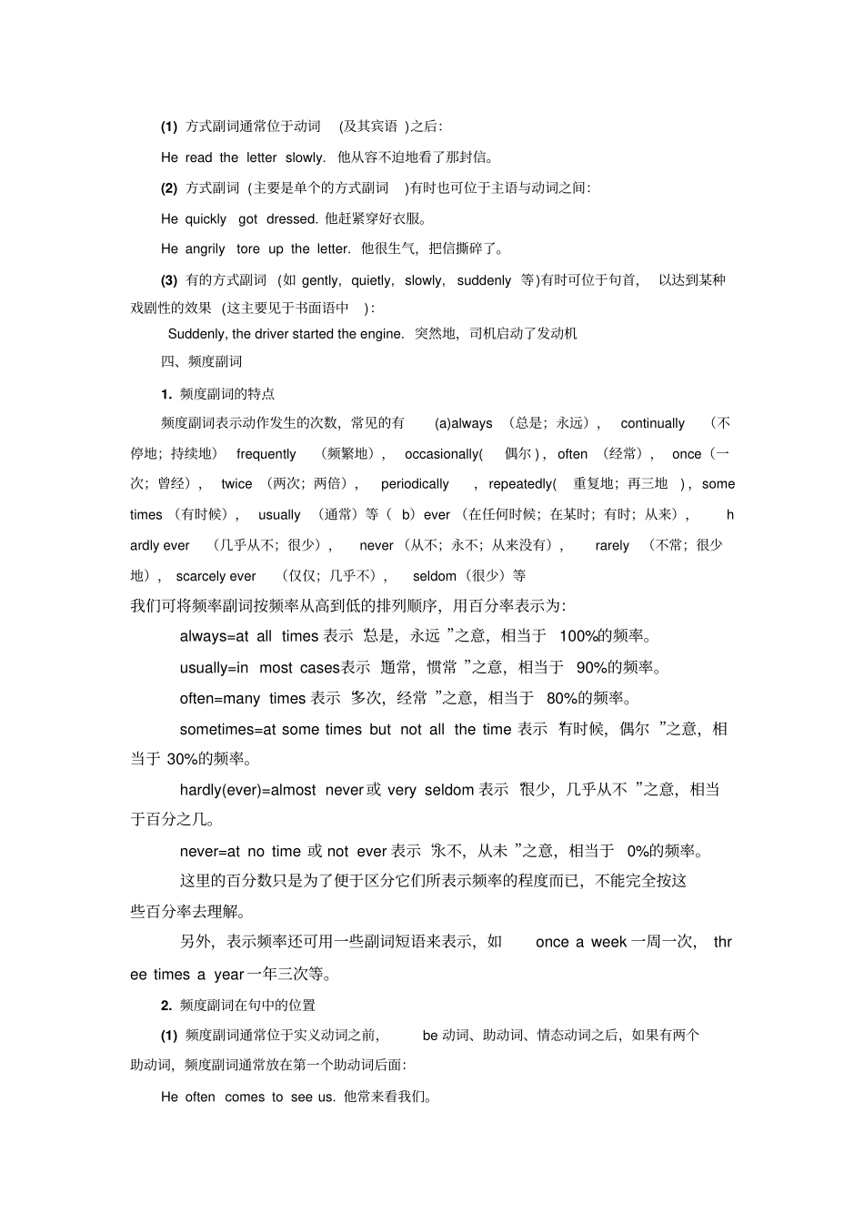 完整版副词的用法及练习_第2页