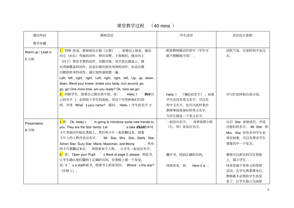 完整版剑桥少儿英语第一册Unit1Book1_第2页