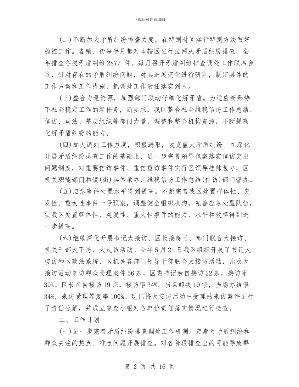 社区维稳信访工作总结2024范文与社区综合治理个人工作总结汇编_第2页