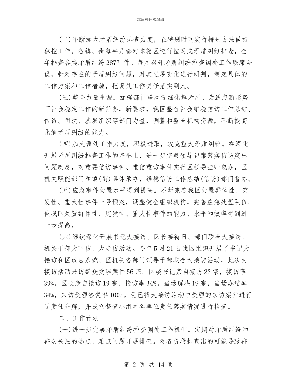 社区维稳信访工作总结2024范文与社区综合治理工作总结4篇汇编_第2页