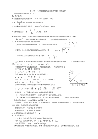 完整版匀变速直线运动的研究__专题复习