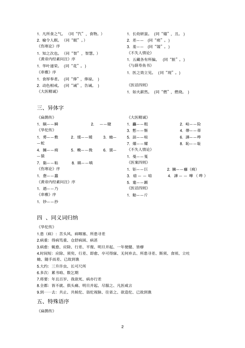 完整版医古文考试重点详解_第2页