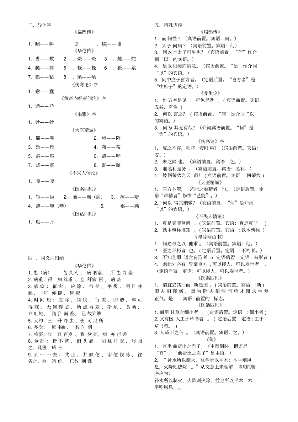 完整版医古文词汇-期末考试必备_第2页