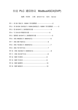 完整版台达PLC通信协议ModbusASCIIDVP