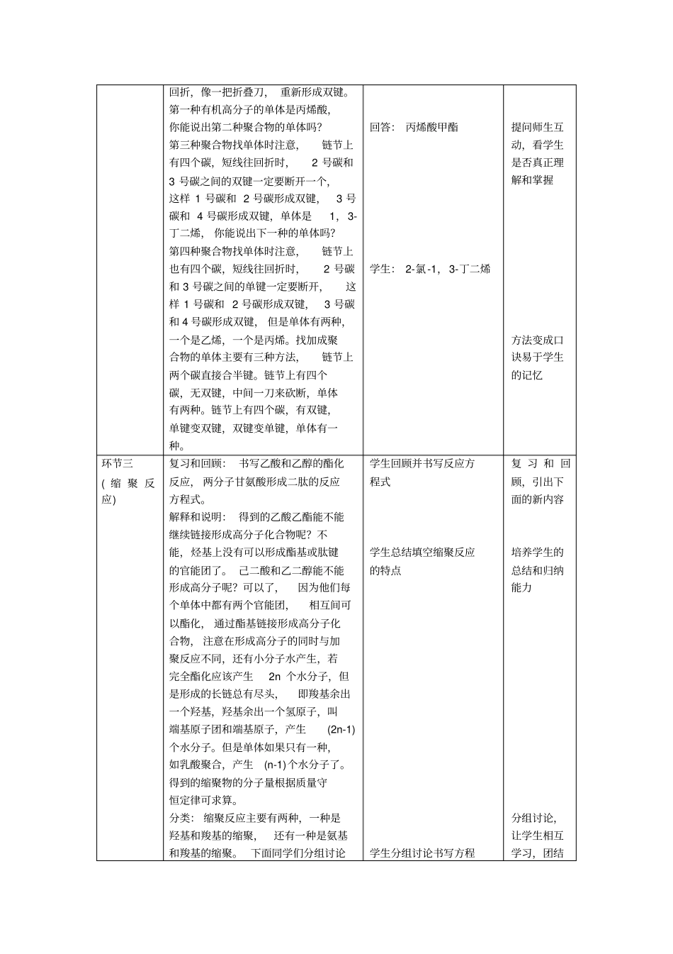 完整版合成高分子化合物的基本方法教学设计_第3页
